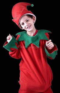 SANTA'S HELPER ELF Elves 2pc Red Costume Adult Sz S